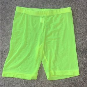 Neon Green Mesh Bicycle Shorts